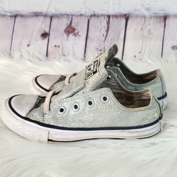 Converse All-Star Chuck Taylor Low Top   Classic Sparkle Glitter Sneakers Sz 12 - Picture 10 of 16